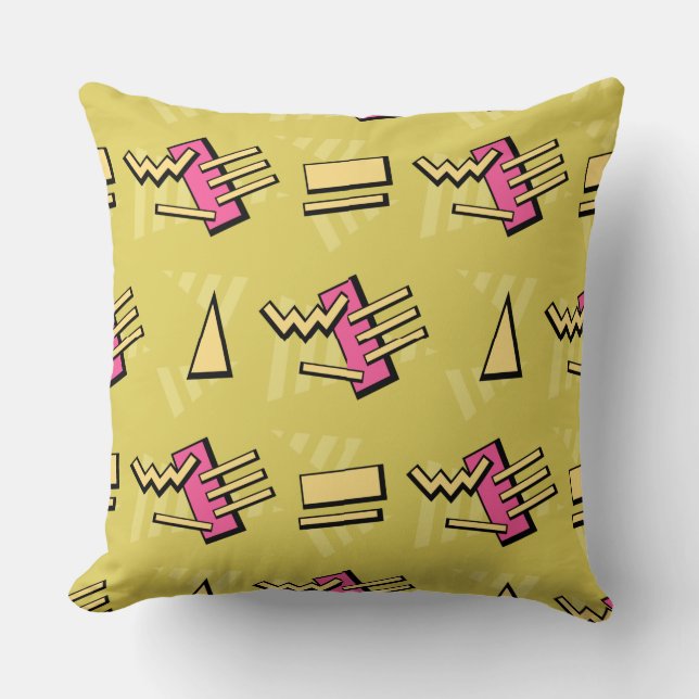 Coussin Années 80 rétro ! (Rose et or chaud) (Recto)