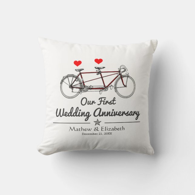 Coussin Anniversaire de mariage fait sur commande de (Recto)