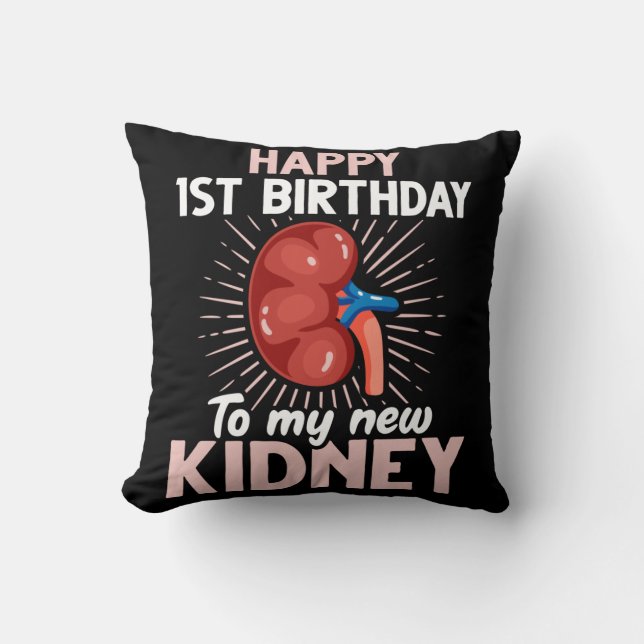Coussin Anniversaire drôle de la transplantation rénale (Recto)