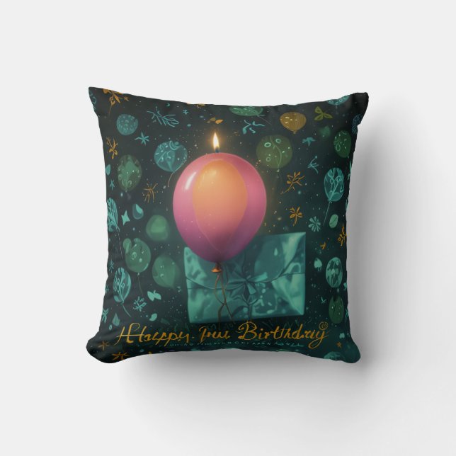 Coussin anniversaire heureux (Recto)