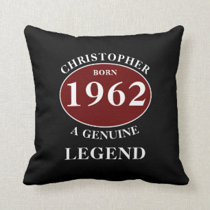 Coussin Anniversaire personnalisé Nom d'ajout Année de nai