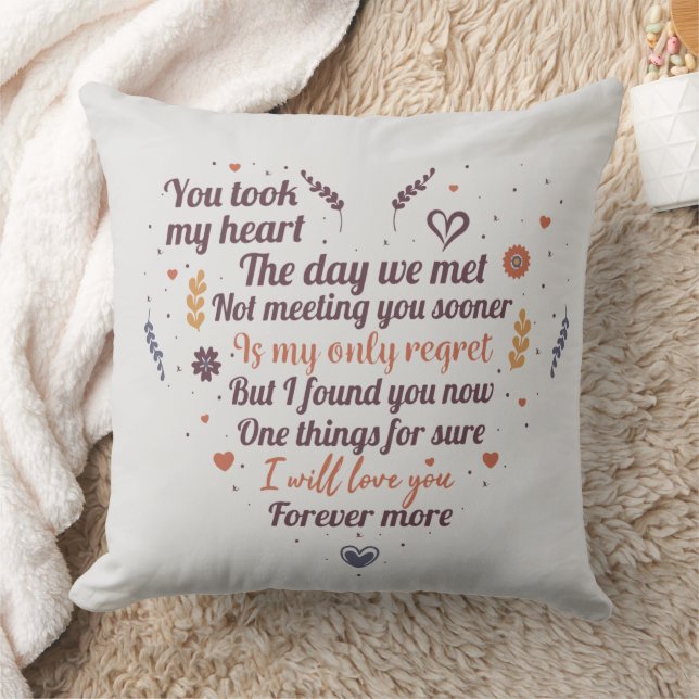 Coussin Anniversaire romantique ou d'amour poème mot art (Couverture)