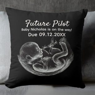 Coussin Annonce de grossesse Future Pilote Humour Aviation