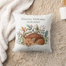 Annonce de naissance renard vintage bois