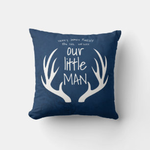 Coussin Annonce de notre petit garçon mignon bleu