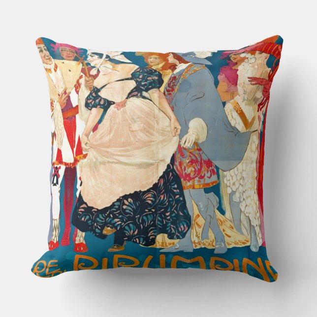 Coussin Annonce italienne vintage 1907 (Recto)