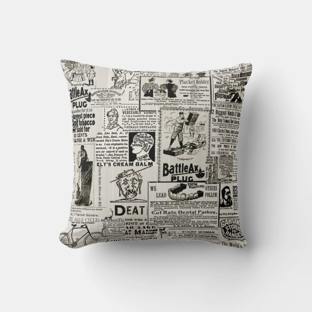 Coussin Annonces amusantes de Whimsical dans les journaux  (Recto)