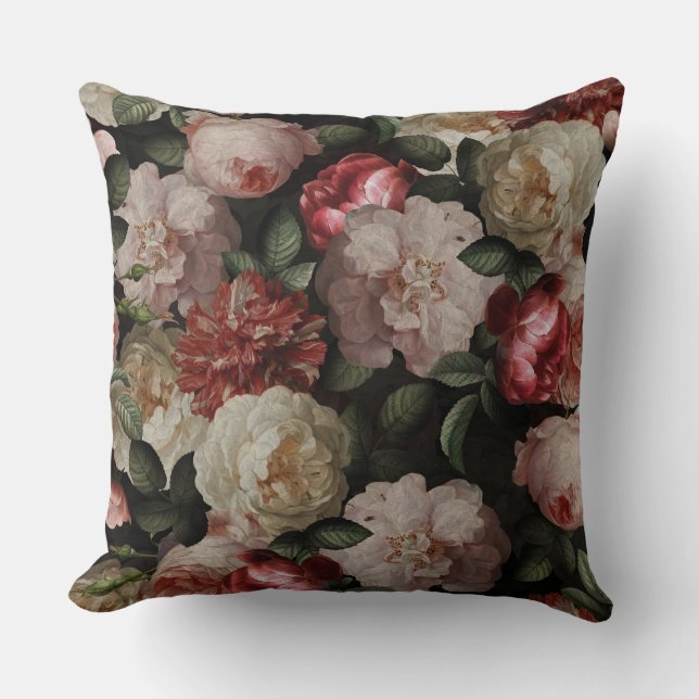 Coussin Antique Jan Davidsz. de Heem Fleurs Roses luxurian (Recto)