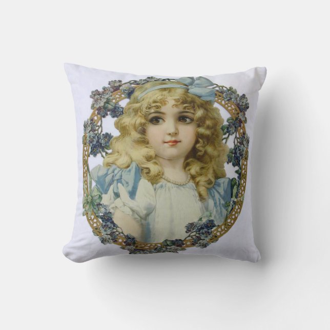 Coussin Antique Petite fille Portrait enfant Beau (Recto)