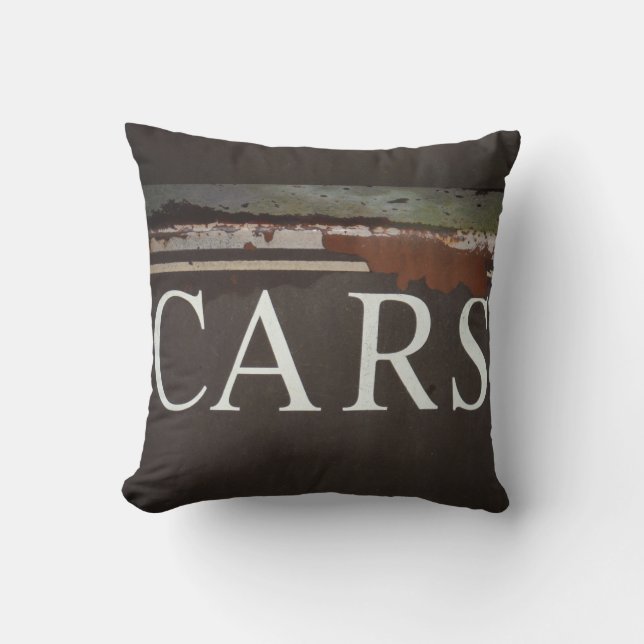 Coussin Antique remorque panneau de camion...Voiture (Recto)