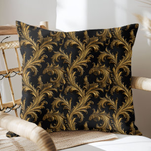 Coussin Antique Rococo Black Gold Baroque