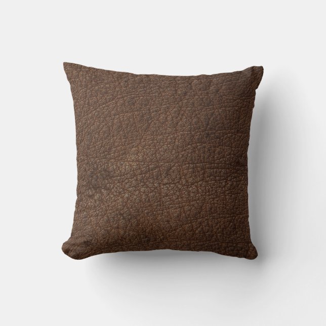 Coussin Antique Tan Cuir Imprimer Cushion Texture Motif (Recto)