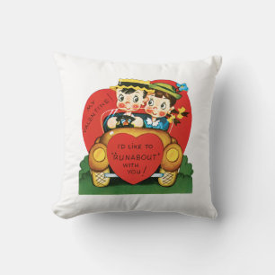 Coussin Antique Valentine Couple Heart