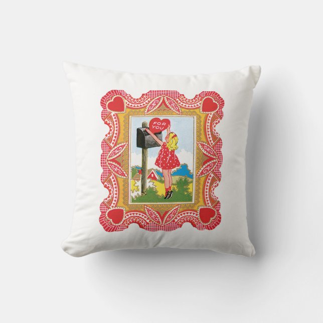 Coussin Antique Valentine fille (Recto)