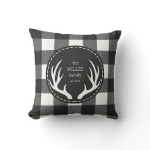 Antler Plaid Blanc Noir Personnalisé
