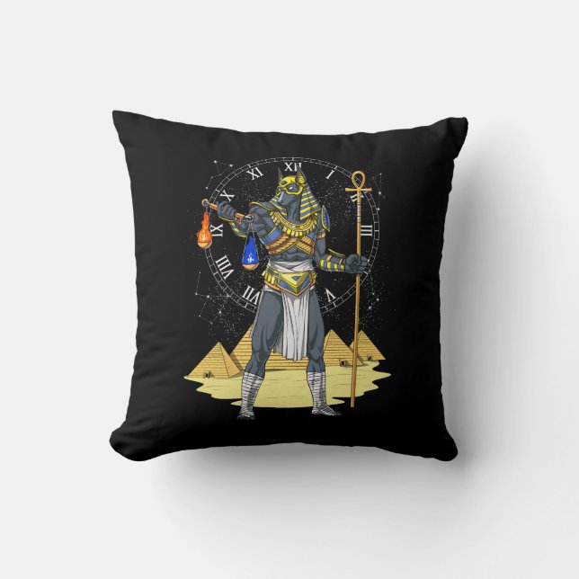 Coussin Anubis Dieu égyptien Ancienne Mythologie Ankh (Recto)