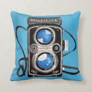 Coussin Appareil-photo jumel vintage de lentille