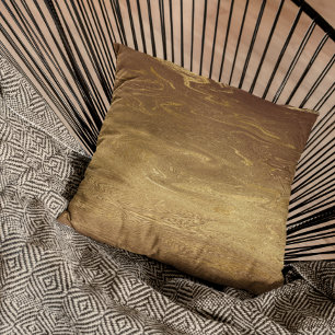 Coussin Apparence en métal de marbre d'or liquide