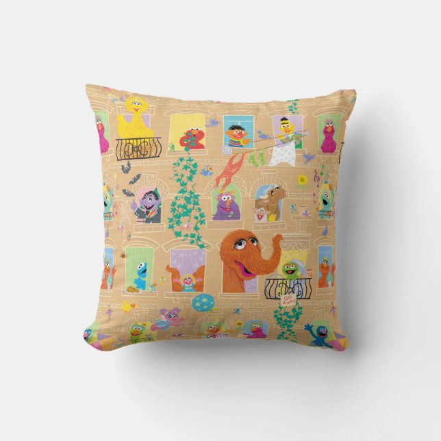 Coussin Appartement Sesame Street Motif Windows (Recto)