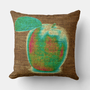Coussin Apple Fine Art sur Burlap Linen Jute #4