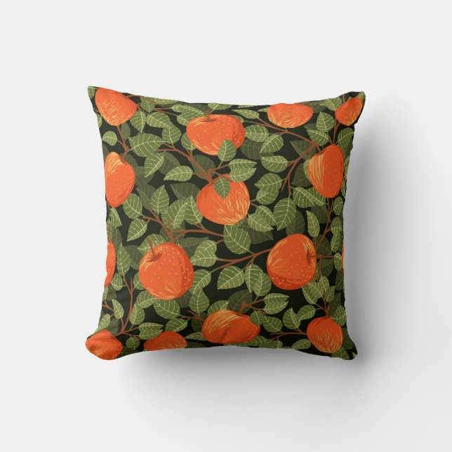 Coussin Apple Harvest : Feuilles verts Vintages (Recto)