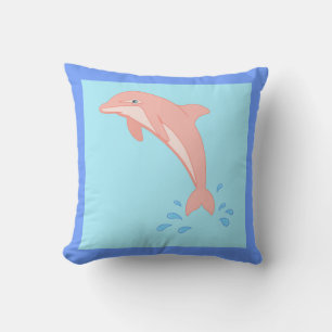 Coussin Apprend le dauphin rose