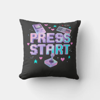 Coussin Appuyez sur Start Y2K Arcade de jeu rétro Chrome 9