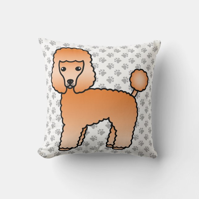 Coussin Apricot Toy Poodle mignon Cartoon Chien (Recto)