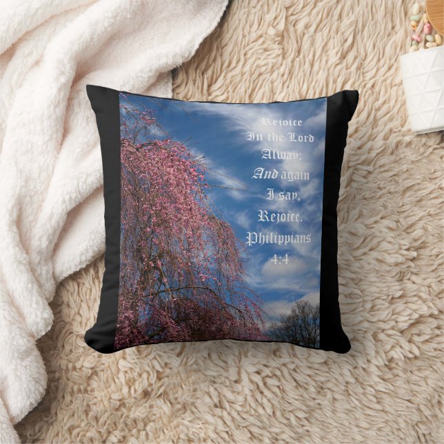 Coussin April Sky with Philippians 4:4 (Couverture)