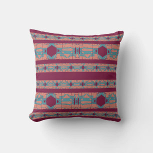 Coussin Aqua rose sur Fuschia Méditerranée Grande mosaïque