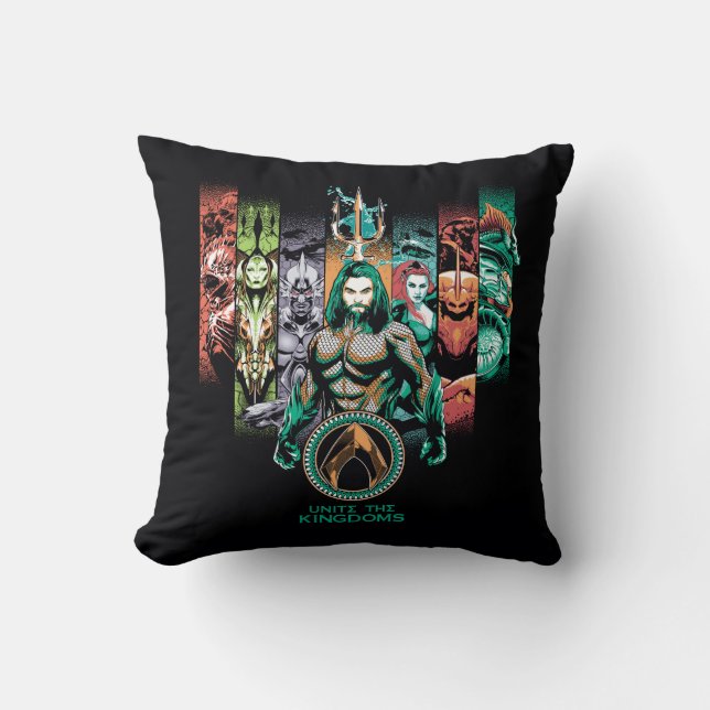 Coussin Aquaman | Graphique d'Atlanteans "Unite The Kingdo (Recto)