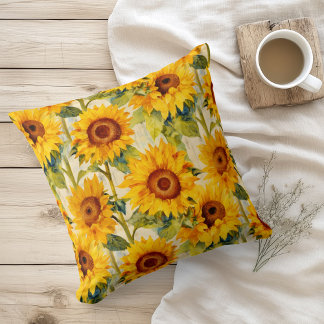 Coussin Aquarcouleur Sunflower Vincent Van Gogh Style