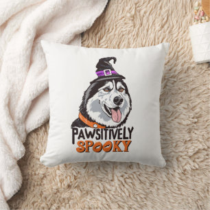 Coussin Aquarelle à Éffrayant de goût Halloween Chien Husk