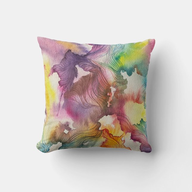 Coussin  Aquarelle Abstraite  (Recto)