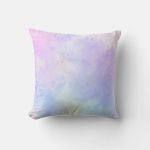 Coussin Aquarelle Abstraite bleu violet élégant