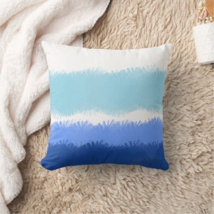 Coussin Aquarelle Abstraite Moderne Tons Bleus