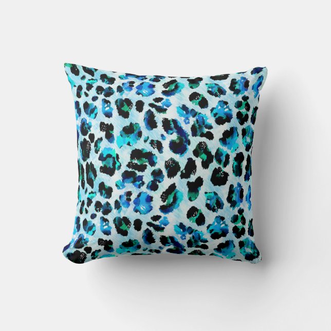 Coussin Aquarelle Abstraite Motif de peau léopard (Recto)