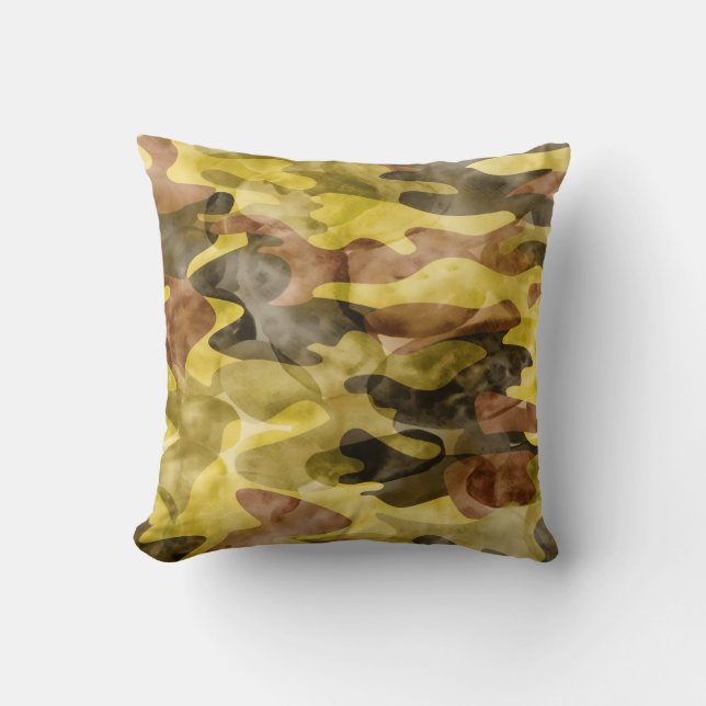 Coussin Aquarelle Abstraite : Teinture de camouflage (Recto)