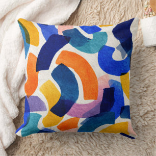 Coussin Aquarelle Abstraite Vibrante Artistique Moderne