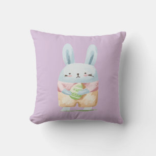 Coussin Aquarelle adorable Lapin de Pâques
