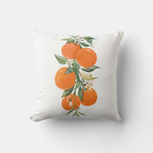 Coussin Aquarelle agrumes citrons orange citron (Recto)