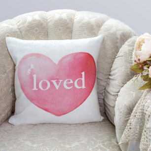Coussin Aquarelle aimée Coeur