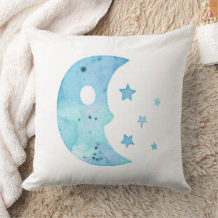 Coussin Aquarelle Aimez-vous à la Lune et retour