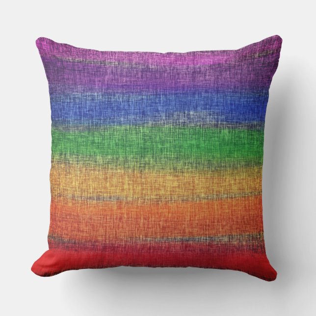 Coussin Aquarelle arc-en-ciel Frappe Crosshatch Jeu d'orei (Recto)