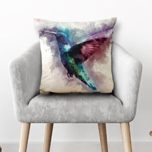 Coussin Aquarelle artistique Colibri