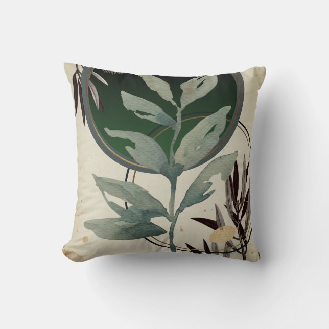 Coussin Aquarelle artistique Emerald Green (Recto)