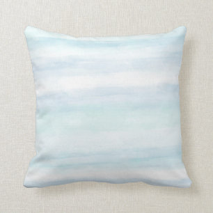Coussin Aquarelle blanche à la menthe bleue d'Aqua