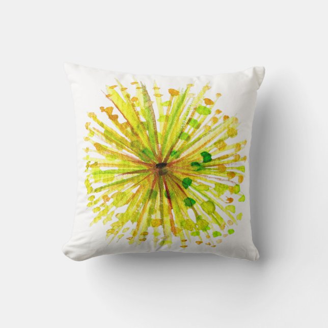 Coussin Aquarelle blanche fleur sauvage jaune (Recto)