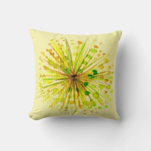 Coussin Aquarelle blanche fleur sauvage jaune