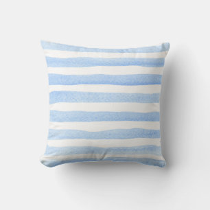 Coussin Aquarelle bleu et blanc pour bébé Horizontal